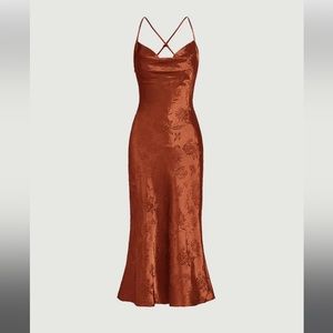 SHEIN Belle Jacquard Satin Cami Dress